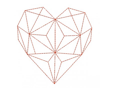 machine embroidery design origami heart