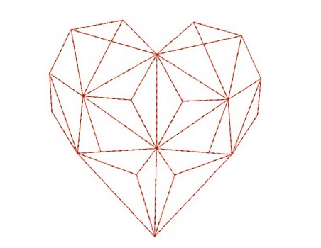 Motif de broderie machine coeur origami