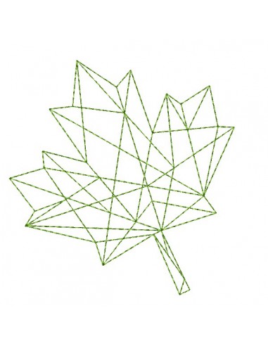 machine embroidery design origami Maple Leaf