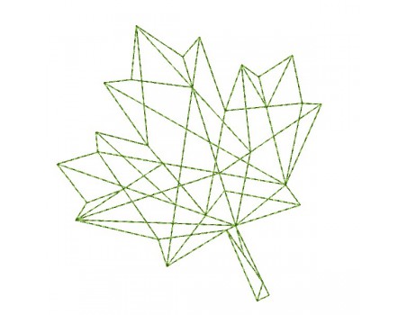 machine embroidery design origami Maple Leaf