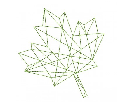 machine embroidery design origami Maple Leaf