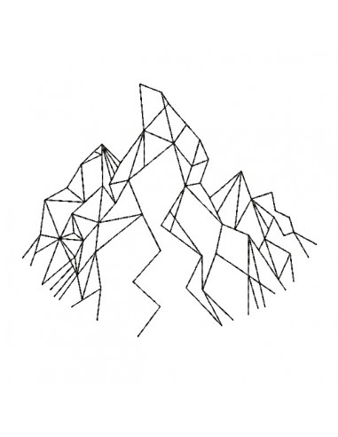 machine embroidery design origami mountain