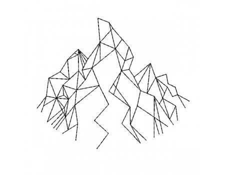 machine embroidery design origami mountain