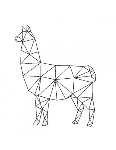machine embroidery design origami llama