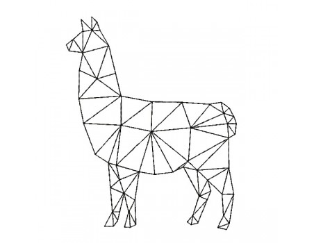 machine embroidery design origami llama