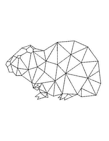 machine embroidery design origami beaver