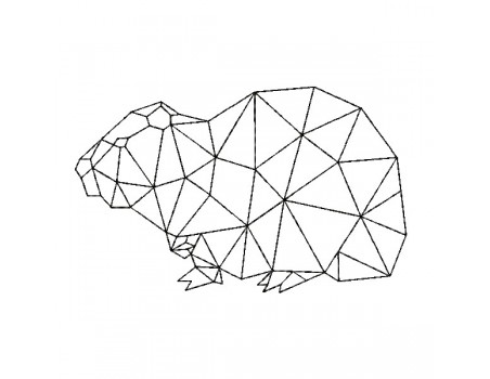 machine embroidery design origami beaver