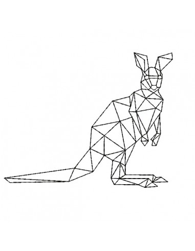 machine embroidery design origami kangaroo