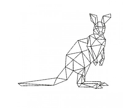 machine embroidery design origami kangaroo