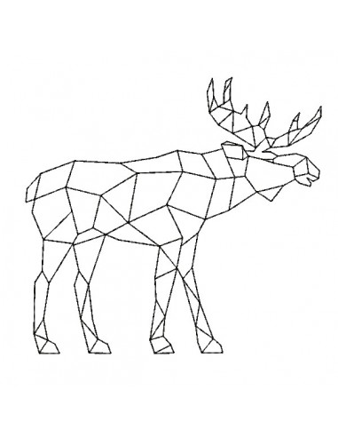 machine embroidery design origami reindeer