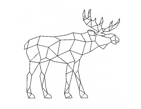 machine embroidery design origami reindeer