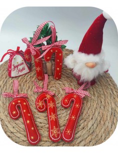 Motif de broderie machine sucre d'orge de  Noël  ITH