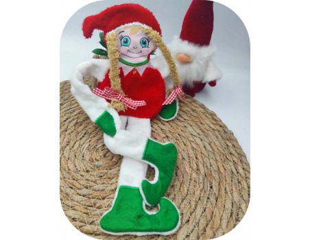 machine embroidery design Christmas girl elf ith