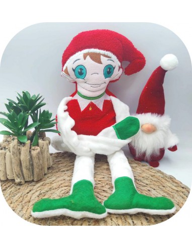 machine embroidery design Christmas elf ith