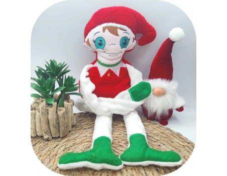 machine embroidery design Christmas elf ith
