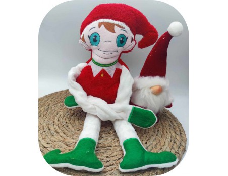 machine embroidery design Christmas elf ith