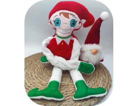 machine embroidery design Christmas elf ith