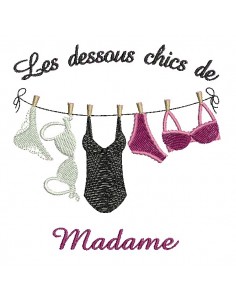Motif de broderie machine dessous chics femme