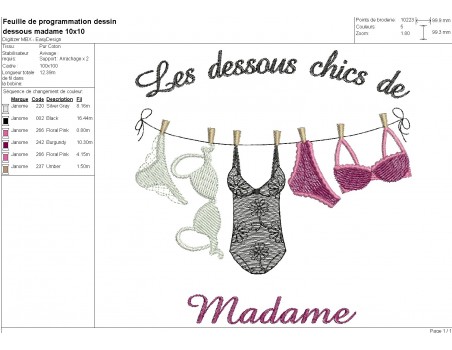machine embroidery design  underwear women