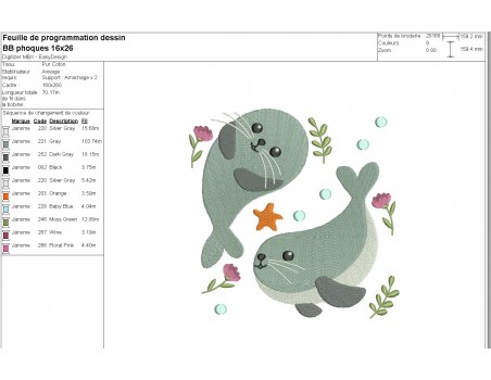 Instant download machine embroidery design baby seals