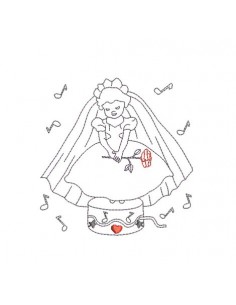 Motif de broderie machine boite a musique