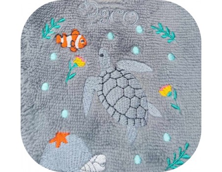 machine embroidery design sea turtle