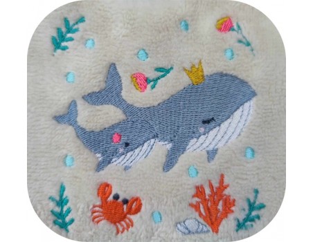 Motif de broderie machine baleines