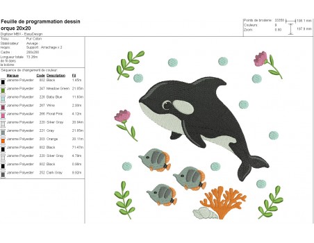 machine embroidery design orca