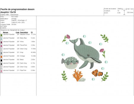 machine embroidery design dolphin