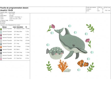 machine embroidery design dolphin