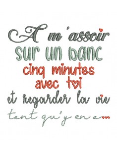 Motif de broderie machine texte amour