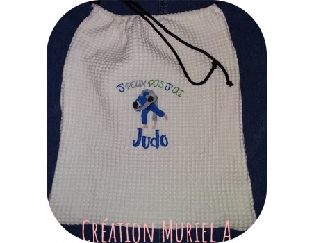 Motif de broderie machine  j'peux pas j'ai judo