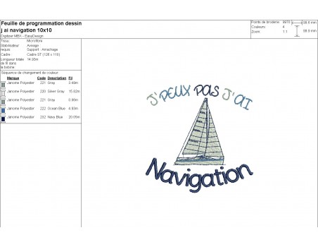 machine  embroidery design  i can not yachting