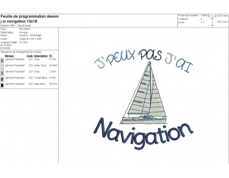 machine  embroidery design  i can not yachting