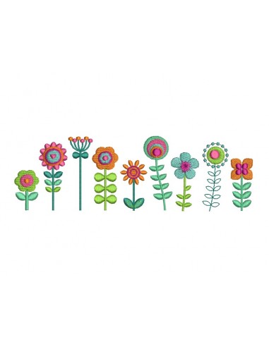 machine embroidery design  vintage flowers