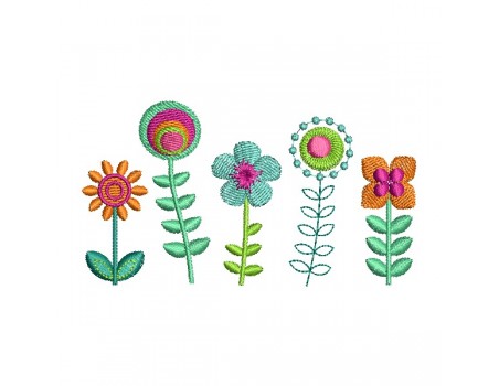 machine embroidery design  vintage flowers