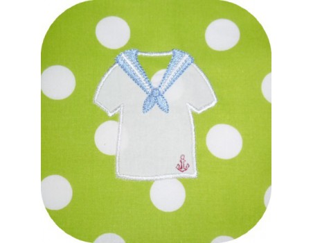 Motif de broderie machine polo marin