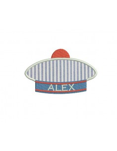 Instant download machine embroidery customizable sailor hat