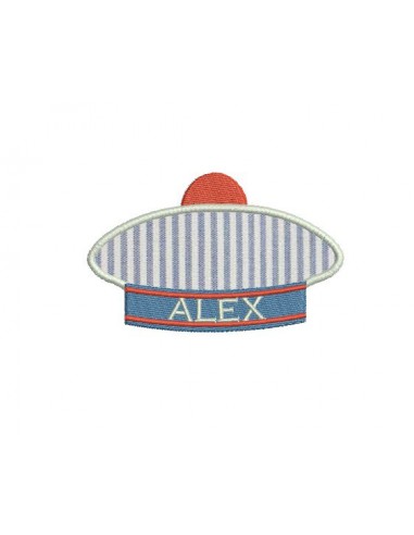 Instant download machine embroidery customizable sailor hat