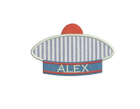 Instant download machine embroidery customizable sailor hat