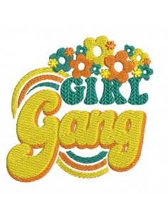 Motif de broderie machine  girl gang