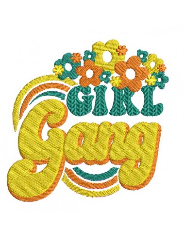 Motif de broderie machine  girl gang