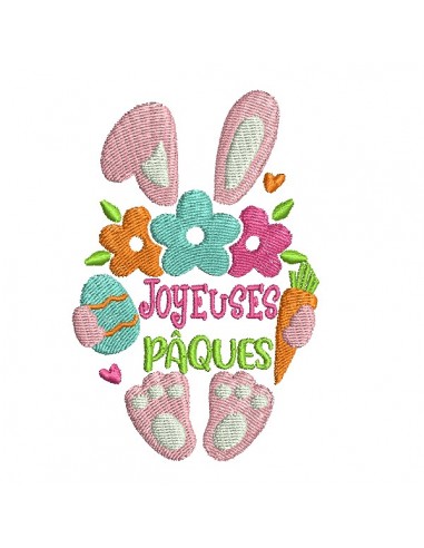 Motif de broderie machine  lapin de Pâques