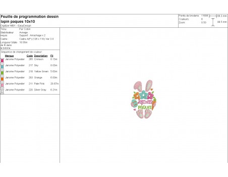 machine embroidery design easter bunny