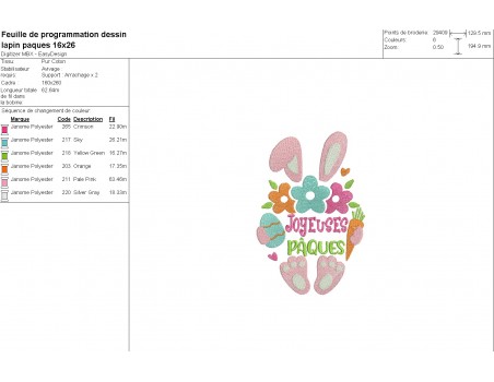 machine embroidery design easter bunny