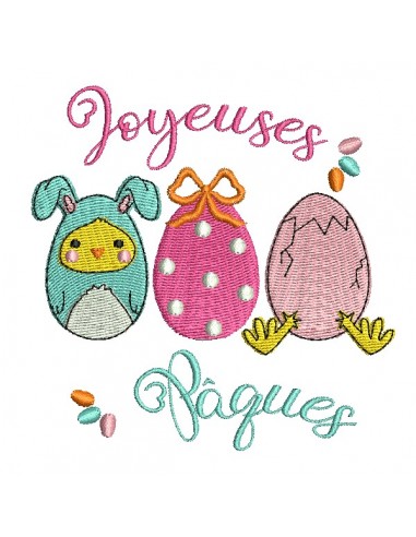 machine embroidery design happy easter eggs