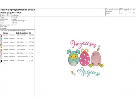machine embroidery design happy easter eggs