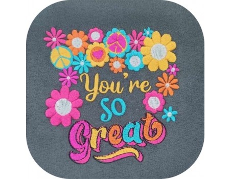 machine embroidery design you're so great