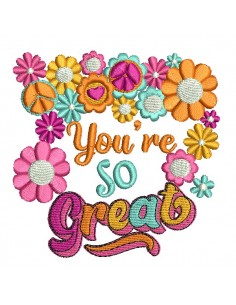 Motif de broderie machine you're so great