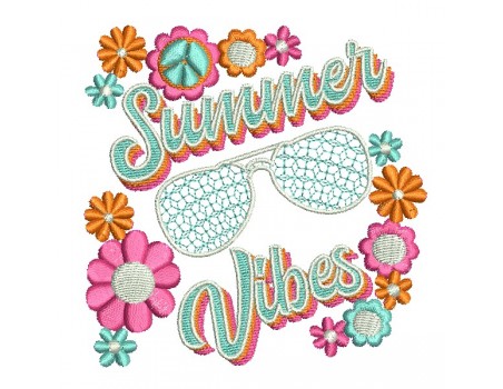 machine embroidery design summer